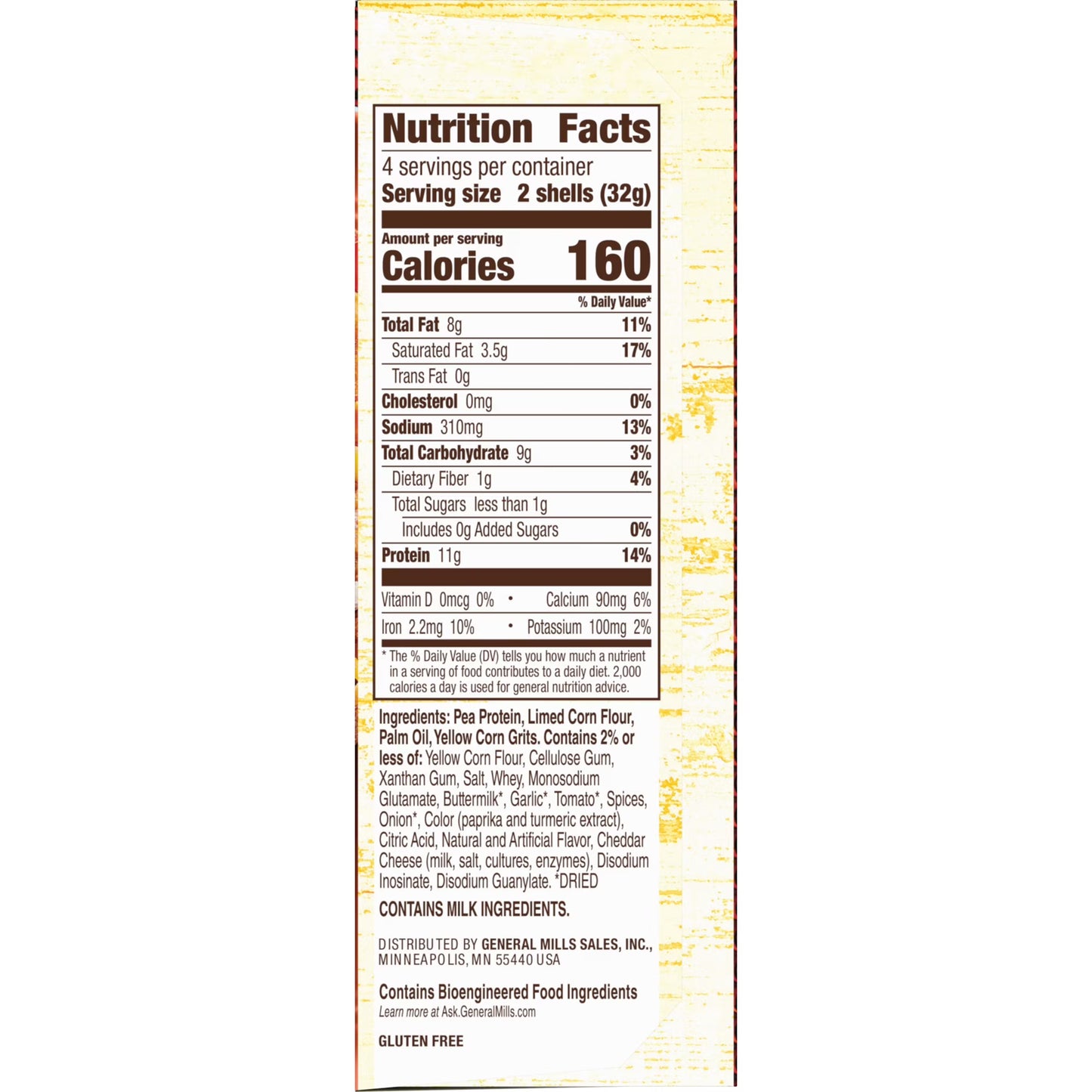 Old El Paso Protein Advantage Taco Shells, Nacho Cheese, 11g Protein, 8 Count, 4.52 oz