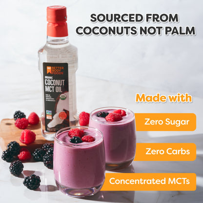 (2 pack) BetterBody Foods MCT Oil Concentrated MCTs from Organic Coconut Oil, 500ml