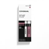 COVERGIRL Outlast All-Day Lip Color Liquid Lipstick And Moisturizing Topcoat, Longwear, Mauve Muse, Shiny Lip Gloss, Stays On All Day, Moisturizing Formula, Cruelty Free, Easy Two-Step Process