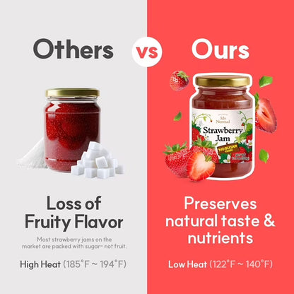 My Normal Low Calorie Strawberry Jam - Diabetic-Friendly, Strawberry 50% Fruit Jelly with Allulose, Keto & Zero Sugar Jam - Only 4 Ingredients, No Artificial Additives (320g, 11.28 oz)