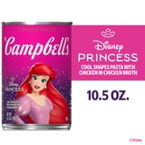 (4 pack) Campbell’s Condensed Kids Soup Disney Princess Cool Shapes Pasta, 10.5 oz