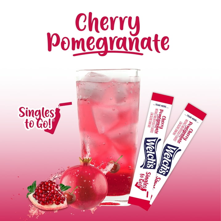 Welch's Zero Sugar Variety Pack Singles to Go Powdered Drink Mix, Grape, Passion Fruit, Strawberry Peach, Cherry Pomegranate, 30 Count Packets