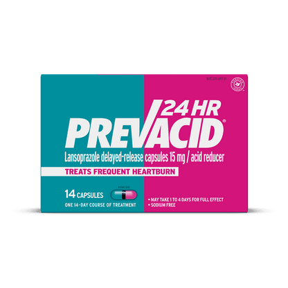 Prevacid 24HR Lansoprazole Delayed-Release Capsules for Heartburn Relief, 15 mg, 14 Count