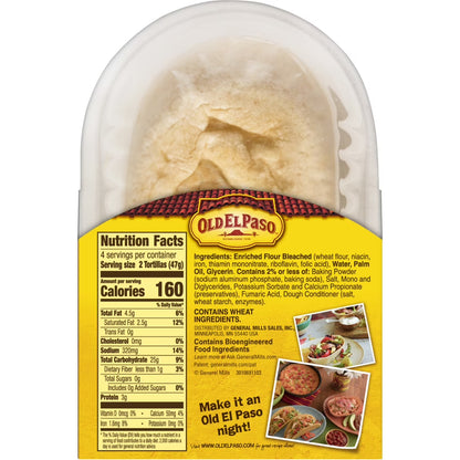 (4 pack) Old El Paso Soft Tortilla Bowls, Flour, 8 Count., 6.7 oz.