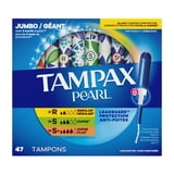 Tampax Pearl Tampons Multipack with LeakGuard Braid, Regular/Super/Super Plus, 47 Count