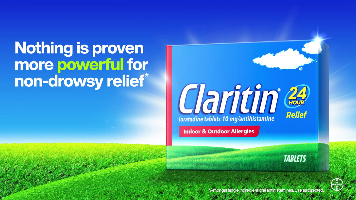 Claritin Allergy Relief 24 Hour Non-Drowsy Loratadine Antihistamine Allergy Medicine Tablets, 30 Count