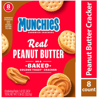 Munchies Real Peanut Butter Baked Golden Toast Sandwich Crackers, 11.36 oz
