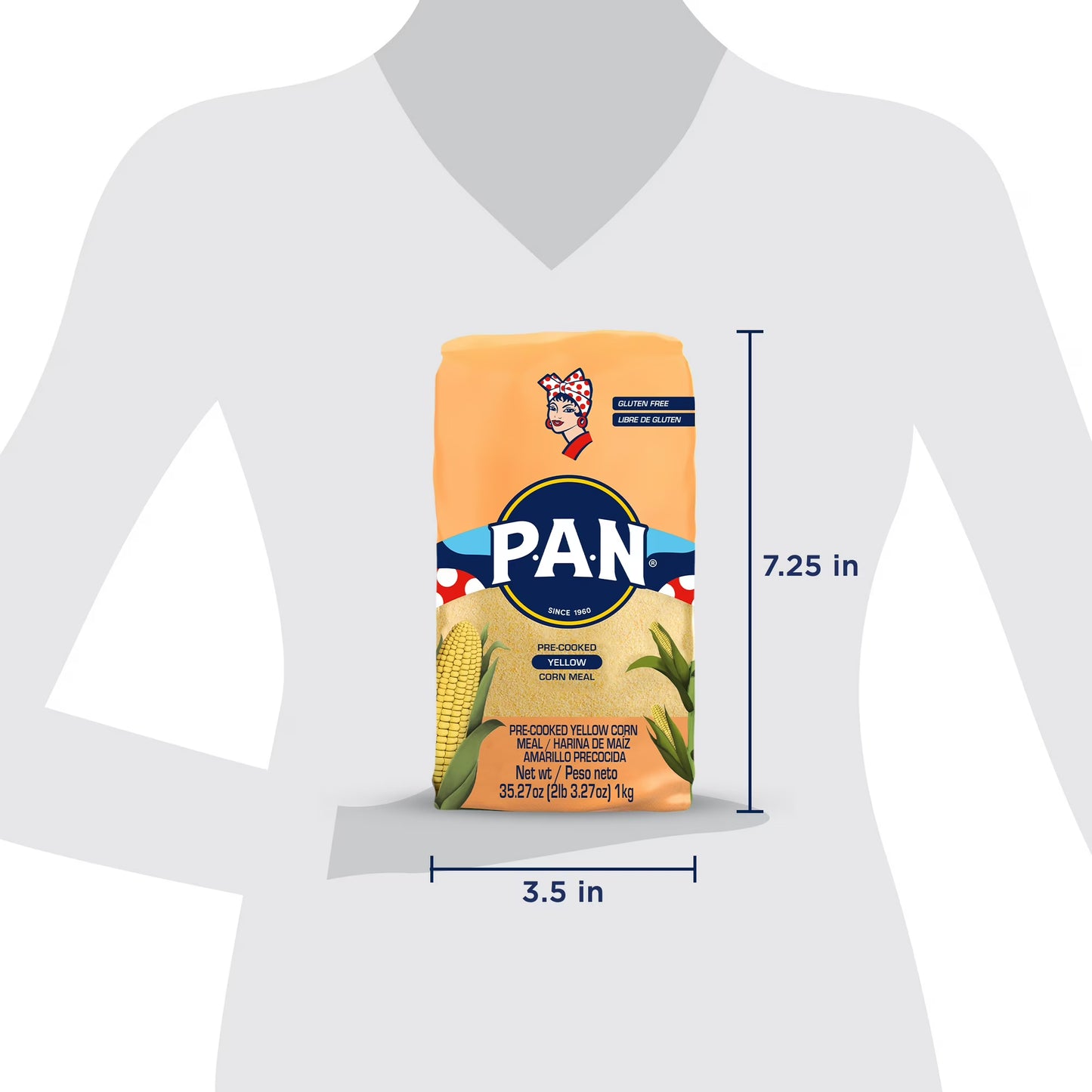 (10 pack) P.A.N. Pre-Cooked Yellow Corn Meal Gluten Free- Harina De Maiz Amarillo Precocida 2.2lb