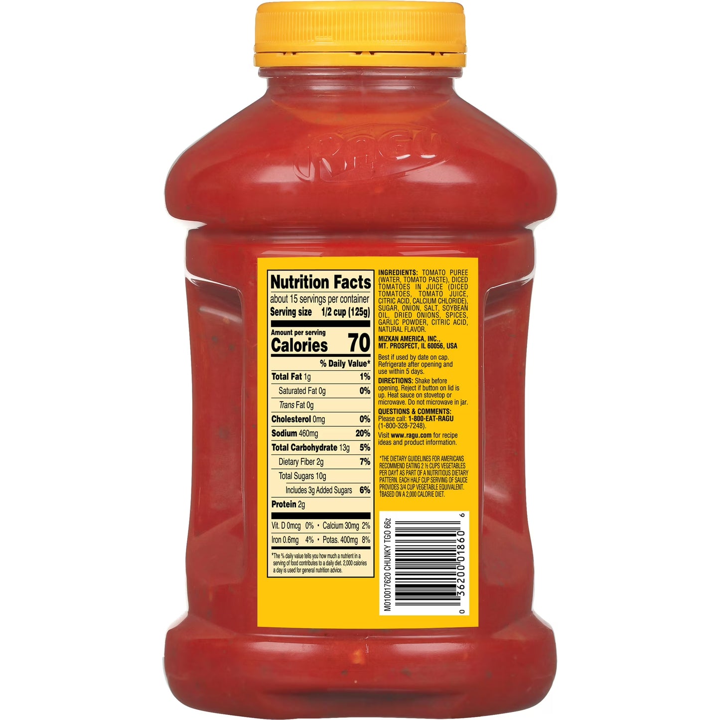 RAGU Chunky Tomato Pasta Sauce, with Garlic and Onion, 66 oz