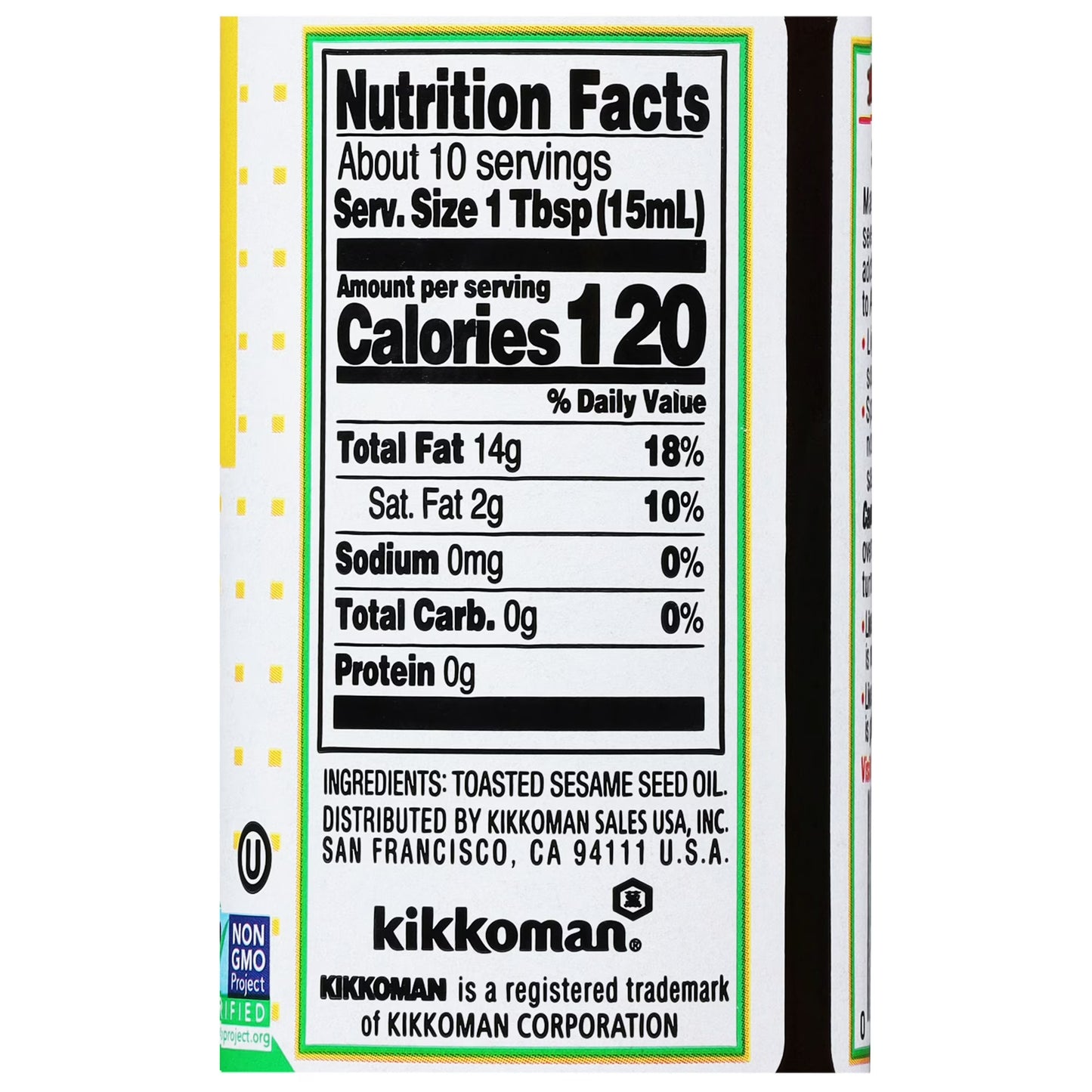Kikkoman 100% Pure Sesame Oil, 5 fl oz Bottle