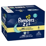 Pampers Swaddlers Overnight Zzz Baby Diapers Size 6, 42 Count (Select for More Options)