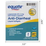 Equate Loperamide HCl Anti-Diarrheal Liquid Softgels, 2 mg, 24 Count