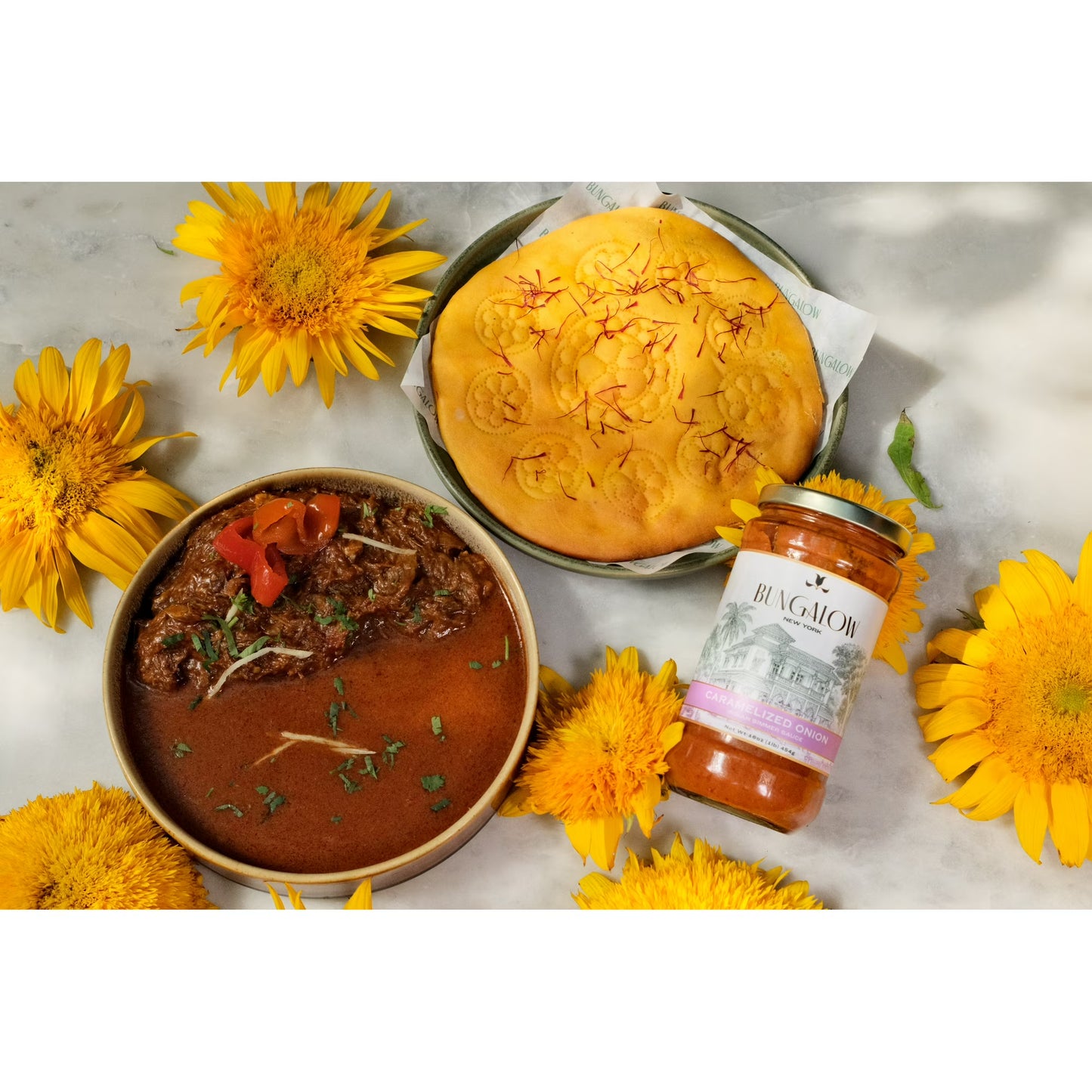 (2 pack) Bungalow Foods Caramelized Onion Indian Simmering Sauce, 16oz