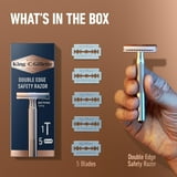 King C. Gillette Men's Double Edge Safety Razor with 5 Double Edge Refill Blades, Chrome