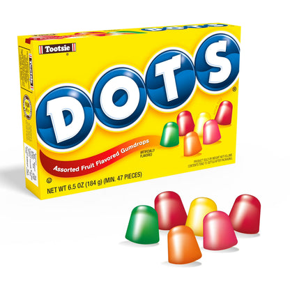 Tootsie, Dots Assorted Fruit Flavored Gumdrops, 6.5 oz. Peanut-Free, Gluten Free.