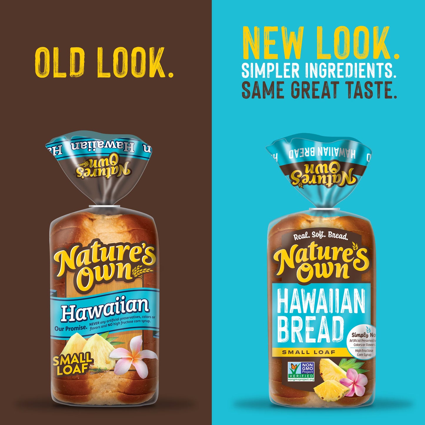 Nature's Own Hawaiian, Non-GMO Small Loaf Bread, Sandwich Bread, 12 oz Loaf