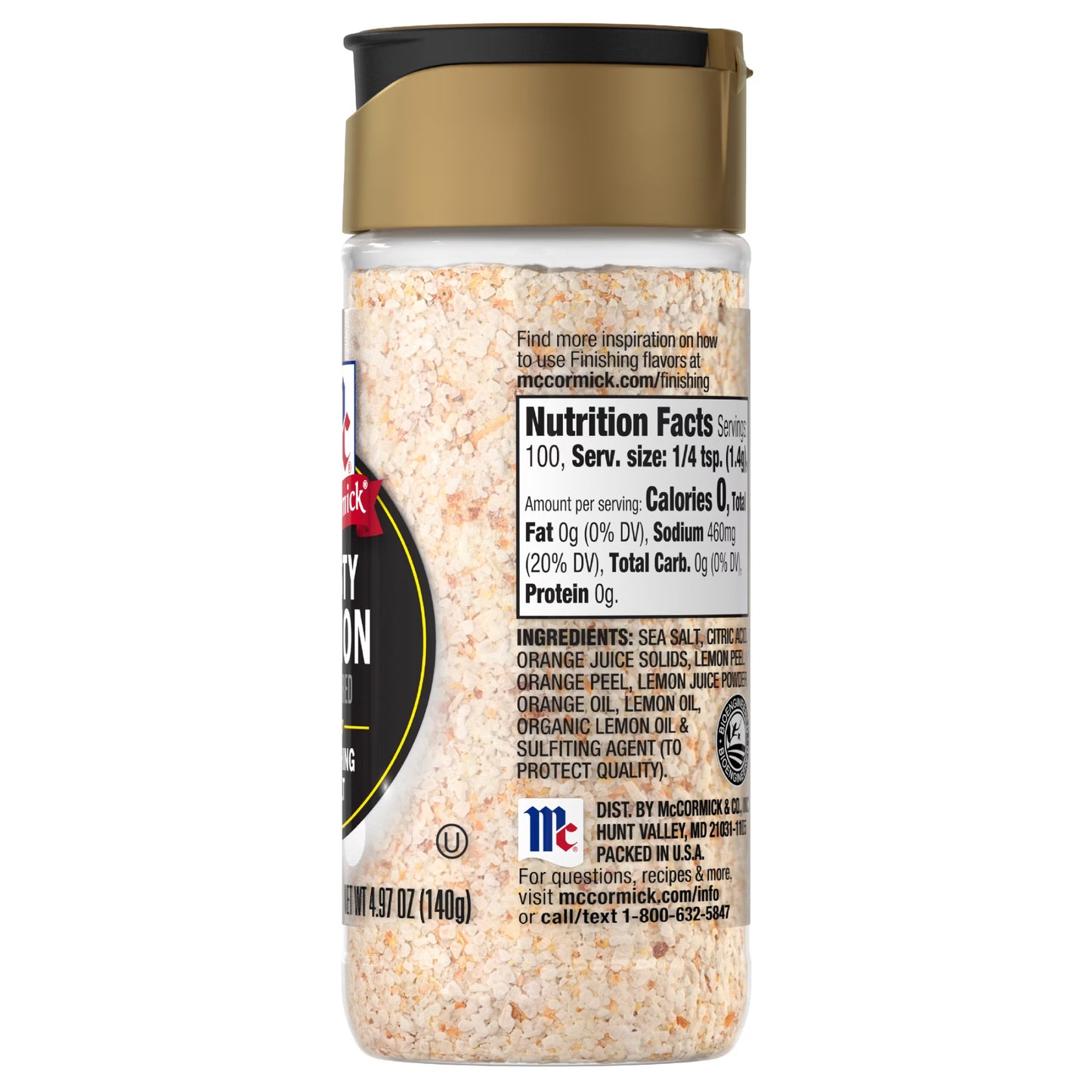 McCormick Zesty Lemon Finishing Salt, 4.97 oz Bottle