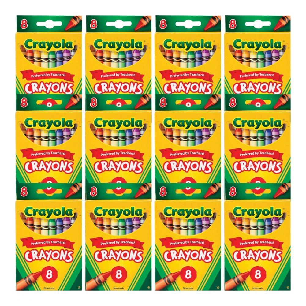 Crayola Crayons 8 in a Box (Pack of 12) 96 Crayons Total