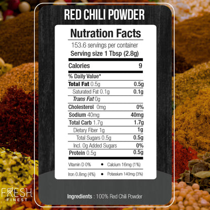 Chili Powder – Chili Powder with Rich Flavor – Finely Ground Hot Chili Powder for a Wide Range of Dishes - Bulk Chili Powder with Airtight Packaging – 15oz (430g)