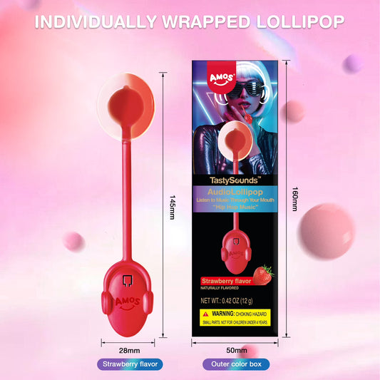 AMOS Music Lollipop Suckers Lollipop Fat Free Singing Lollipop, Creative Gift Party