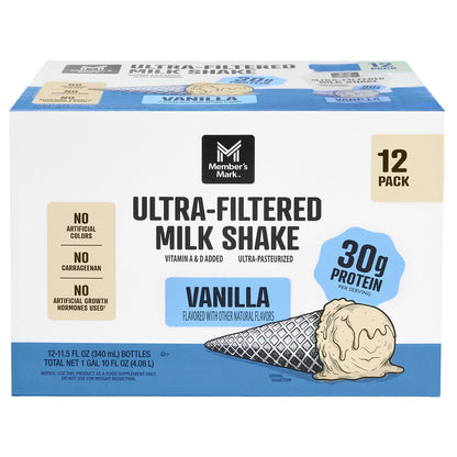 Member's Mark 30g Ultra-Filtered Milk Protein Shake, Vanilla, 11.5 fl. oz., 12 pk.