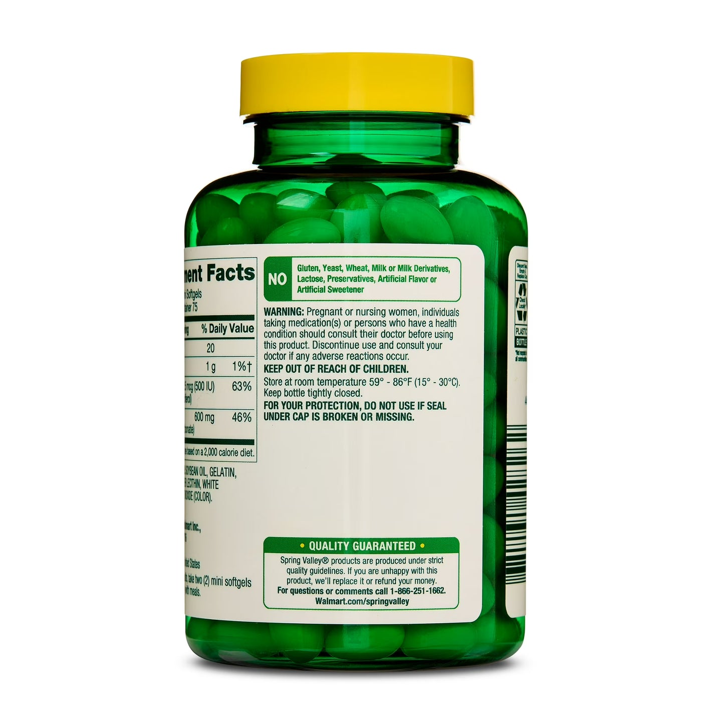 (2 pack) Spring Valley Calcium Plus Vitamin D3, Dietary Supplement, 150 Mini Softgels