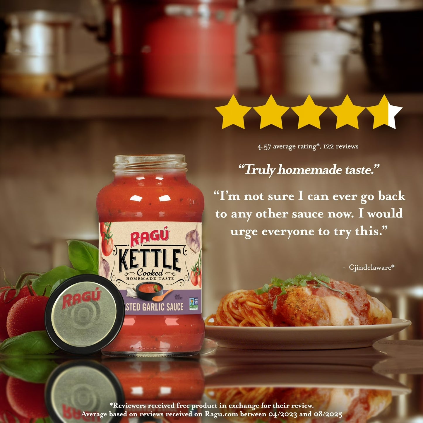 RAGU Kettle Cooked Roasted Garlic Pasta Sauce, 24 oz