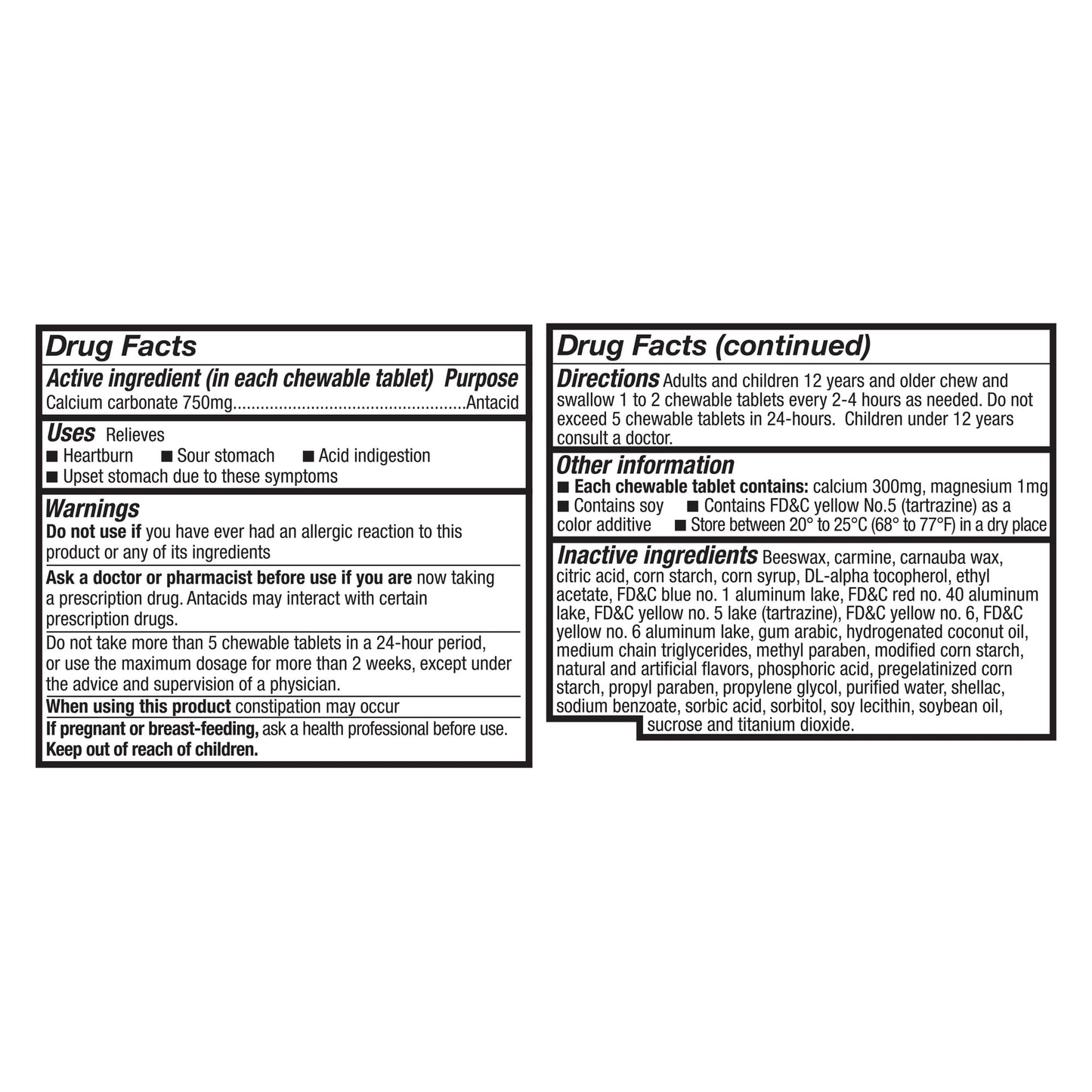 (3 pack) Equate Extra Strength Calcium Carbonate Antacid Chewable Tablets for Heartburn Relief, 120 Count