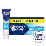 Crest 3D White Advanced Arctic Fresh Whitening Toothpaste, 3.3 oz Tubes, Pack of 2