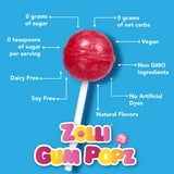 ZOLLIPOPS GUM Pops 5.6oz - Sugar Free, Allergen Free, Keto & Diabetic Friendly Strawberry Lollipops with Gum in a Convenient Resealable Pouch