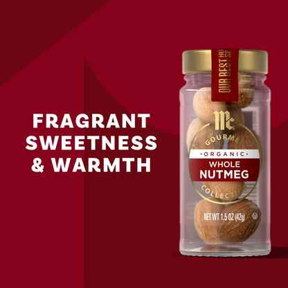 McCormick Gourmet Organic Whole Nutmeg, 1.5 oz Bottle