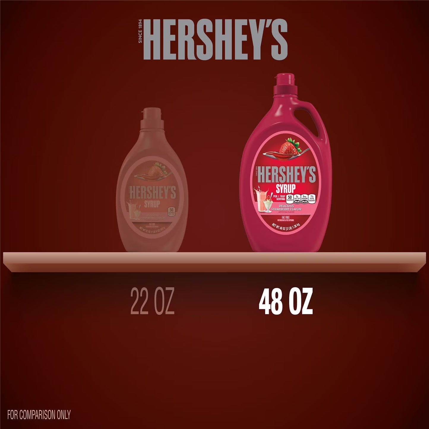 Hershey's Strawberry Flavored Syrup, Bottle 48 oz