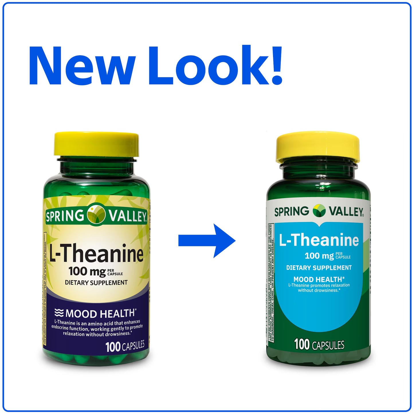 Spring Valley L-Theanine Dietary Supplement Capsules for Mood Support, 100 mg, 100 Count