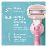 Venus ComfortGlide White Tea Manual Razor for Women, Handle, 3 Blades & 2 Refills, Pink