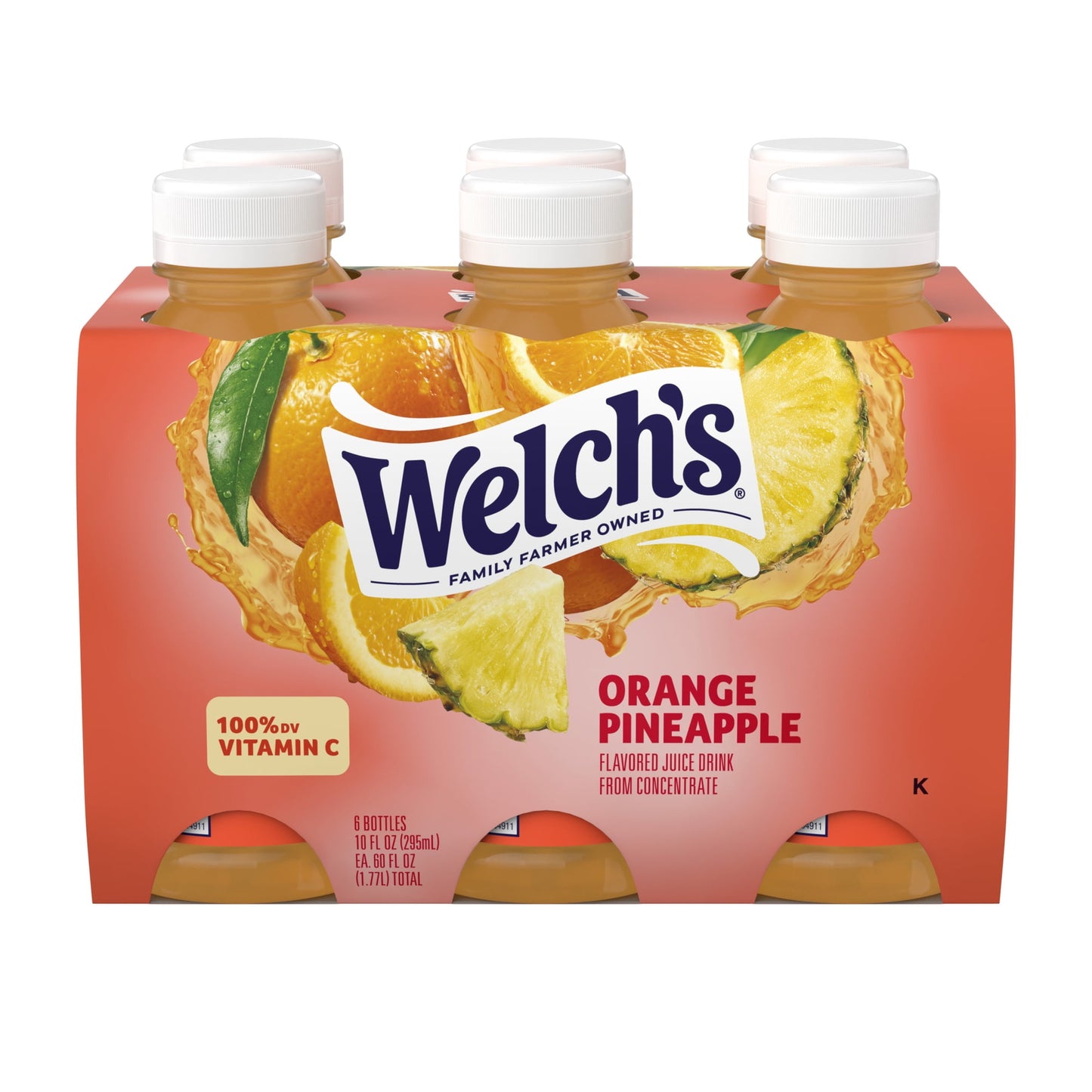 (4 pack) Welch's Orange Pineapple Juice Drink, 10 fl oz On-the-Go Bottle (Pack of 6)