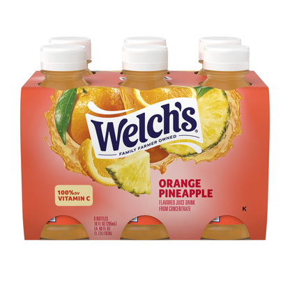 (4 pack) Welch's Orange Pineapple Juice Drink, 10 fl oz On-the-Go Bottle (Pack of 6)
