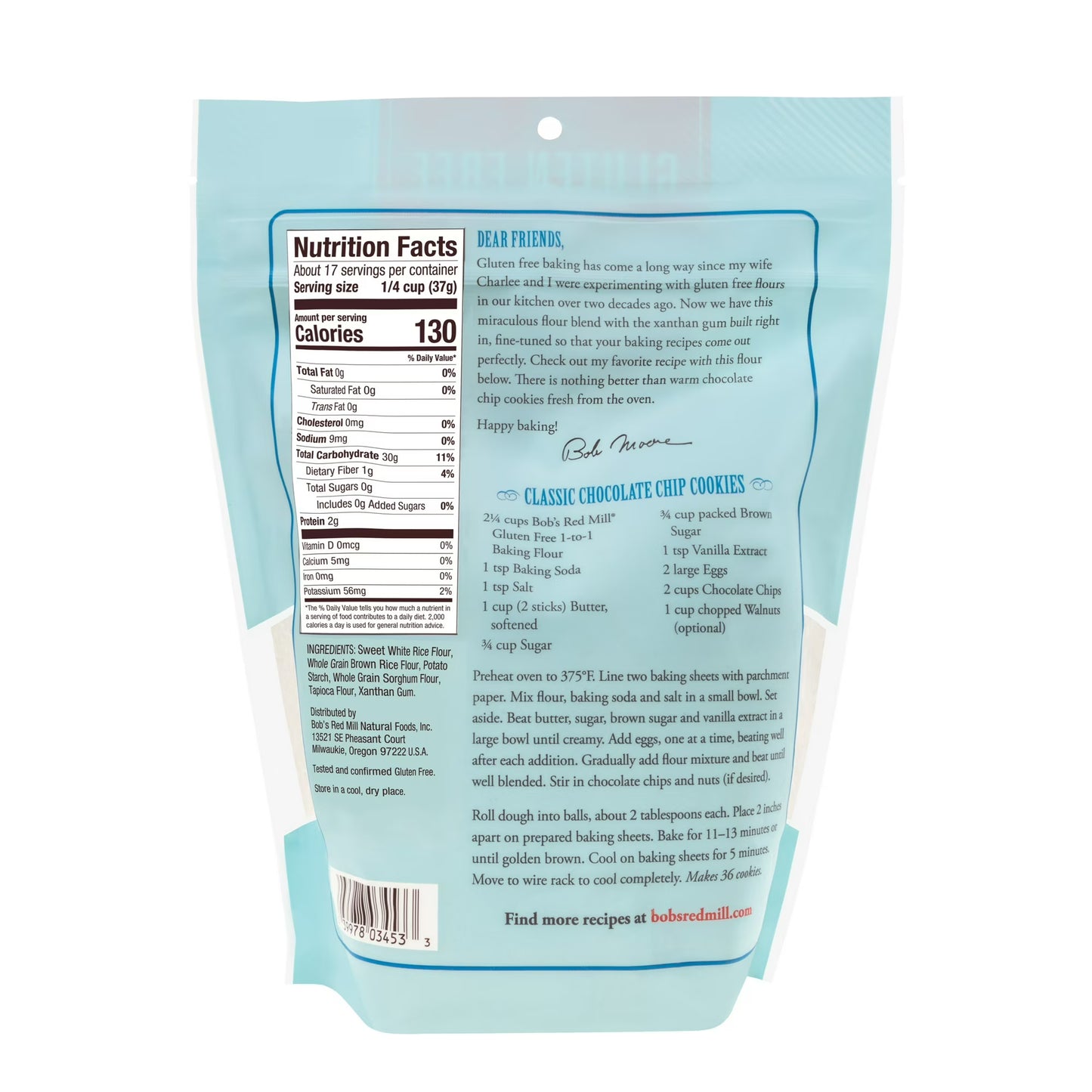 (4 pack) Bob's Red Mill Gluten Free 1-to-1 Baking Flour, 22 oz