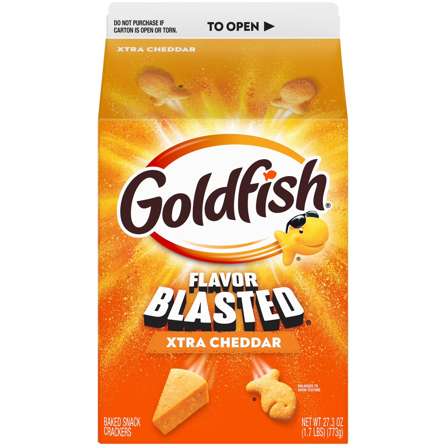 Goldfish Flavor Blasted Xtra Cheddar Cheese Crackers, 27.3 oz Carton