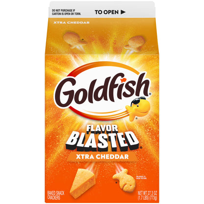 Goldfish Flavor Blasted Xtra Cheddar Cheese Crackers, 27.3 oz Carton
