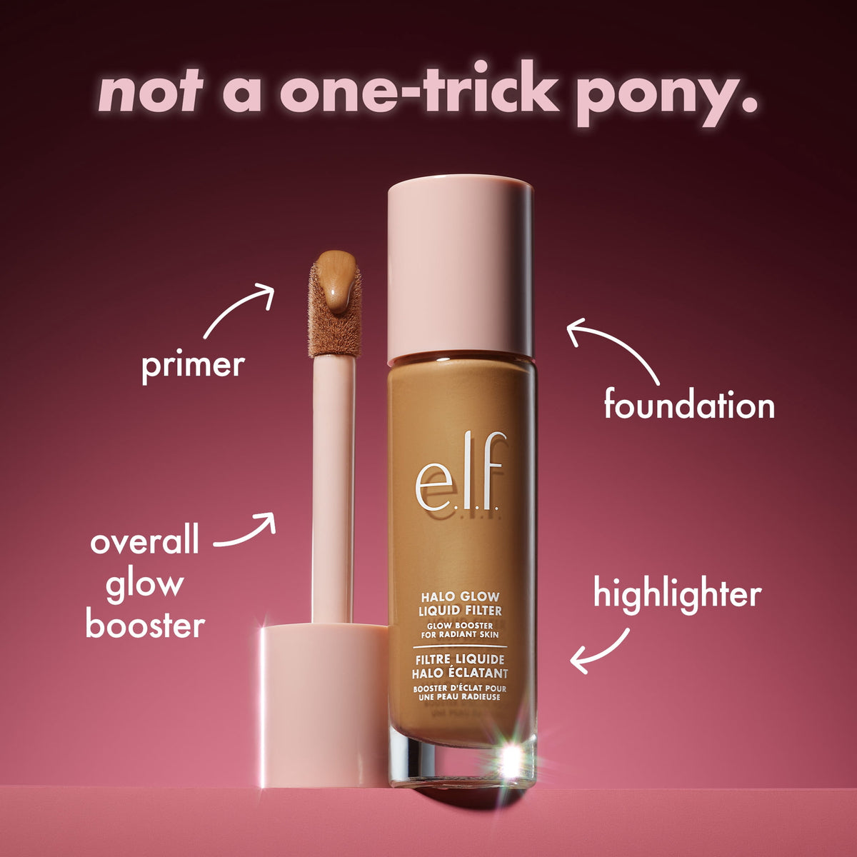 e.l.f. Halo Glow Liquid Filter, 6 Tan/Deep, 1.06 fl oz