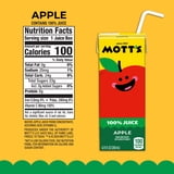 (2 pack) Mott's 100% Apple Juice, 6.75 fl oz, 8 Count Boxes