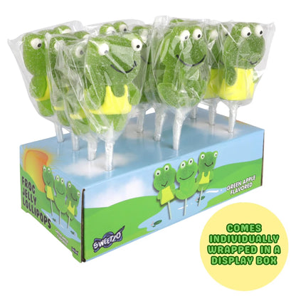 Frog Jelly Lollipops, Gummy Birthday Party Candy, 12 Count, 15 Ounce Box