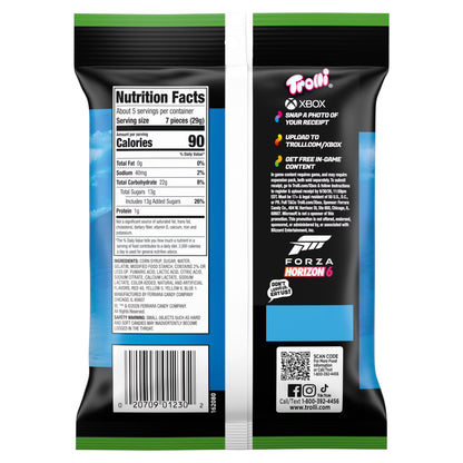 Trolli Sour Brite Crawlers, Candy, Cherry-Lemon, Strawberry-Grape & Orange-Lime, Sweet and Sour, Gummy Worms, 5 oz