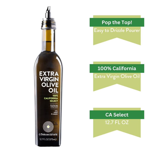Cobram Estate 100% California Select Extra Virgin Olive Oil, 12.7 fl oz Bottle – First Harvest Cold Pressed, Easy-Pour Cooking Oil