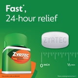 Zyrtec 24 Hour Allergy Medicine Tablets, 10 mg Cetirizine HCl Antihistamine, 30 Count