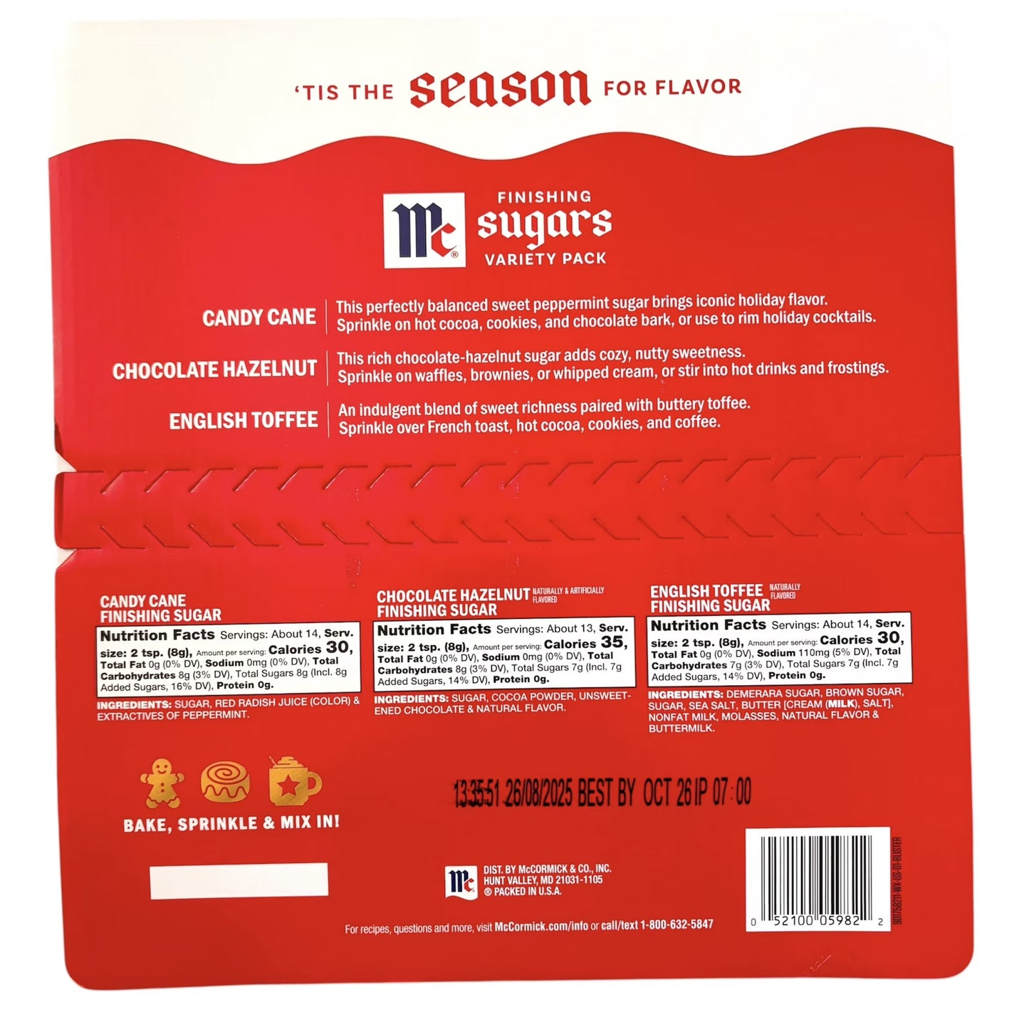 McCormick Holiday Sugar 3 Pack, 11.12 oz