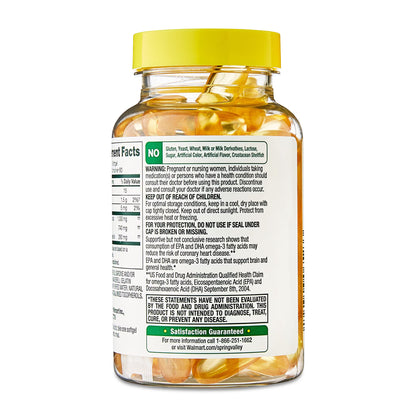 (3 pack) Spring Valley Proactive Support Omega-3 Fish Oil Dietary Supplement Softgels for Heart/General/Brain Health, 1000 mg, 60 Count