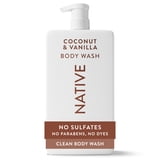 Native Body Wash for Women and Men, Sulfate Free, Coconut & Vanilla, 36 fl oz
