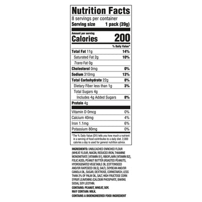 (3 pack) RITZ Peanut Butter Sandwich Crackers, Lunch Snacks, 1.38 oz Snack Pack