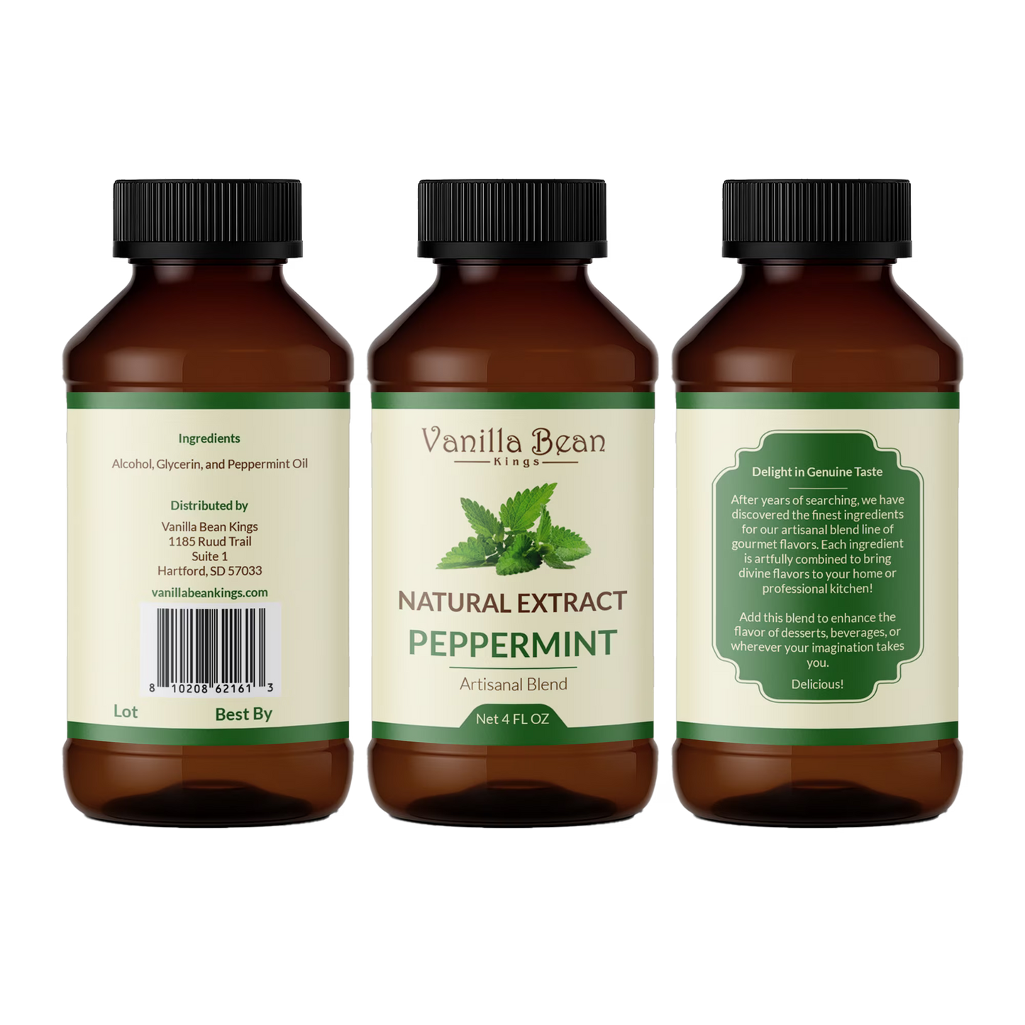 Pure Peppermint Extract for Baking and Flavoring - 4 OZ - Natural Flavors for Baked Goods, Desserts, & Cooking